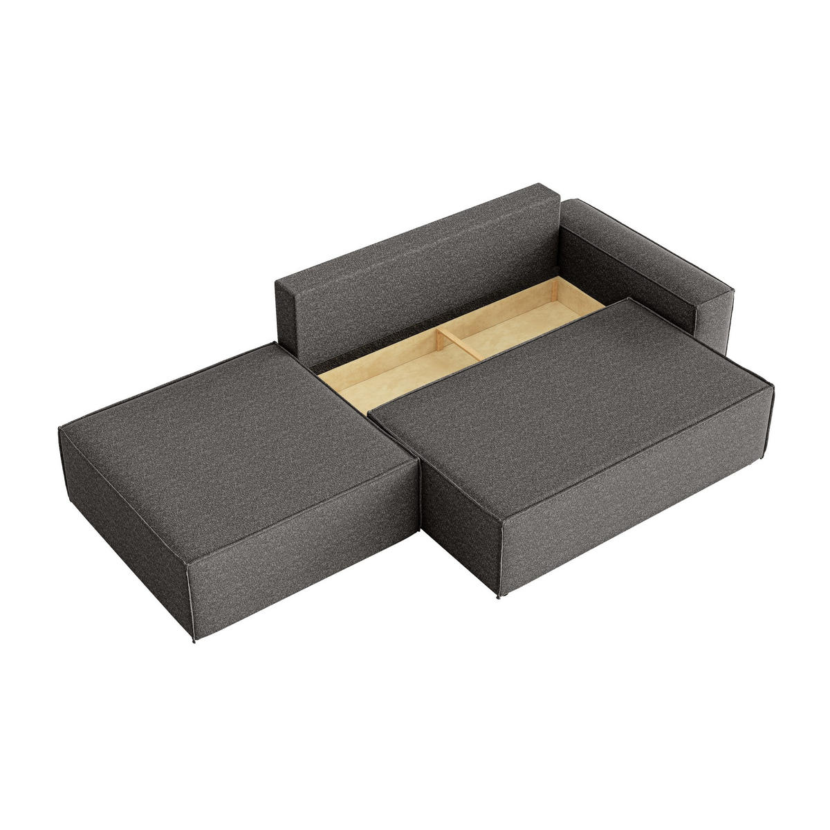 SCHLAFSOFA Lummo Si mit Schlaffunktion, Graphit - Graphitfarben, Textil (263/70/100cm) - Fedve