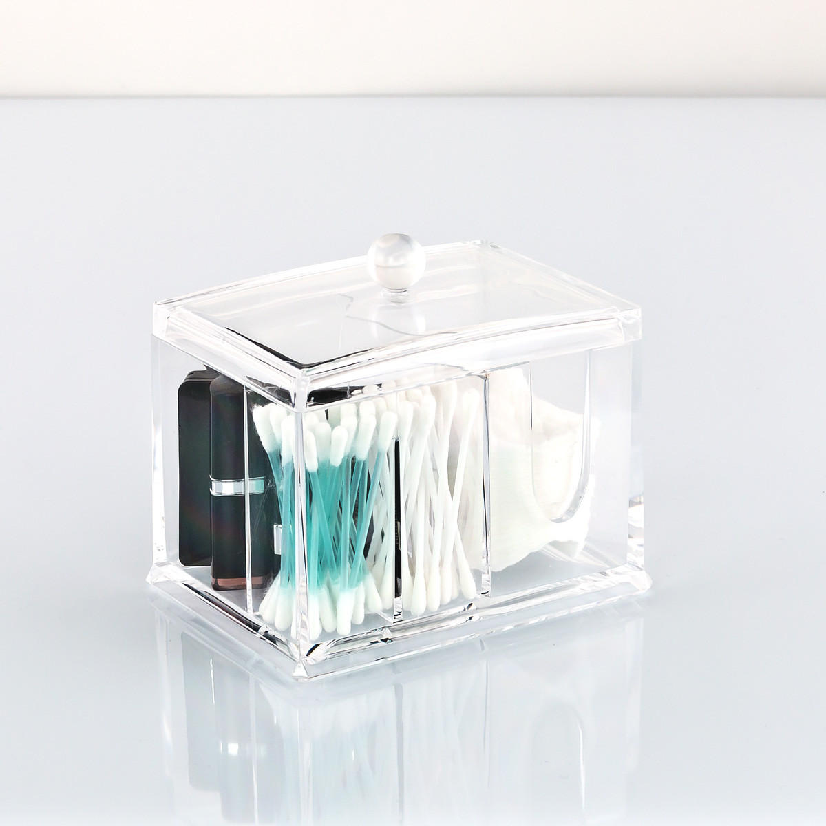 KOSMETIKORGANIZER, Deckel und Griffmulde - Transparent, Kunststoff (15/11/12.5cm) - bremermann