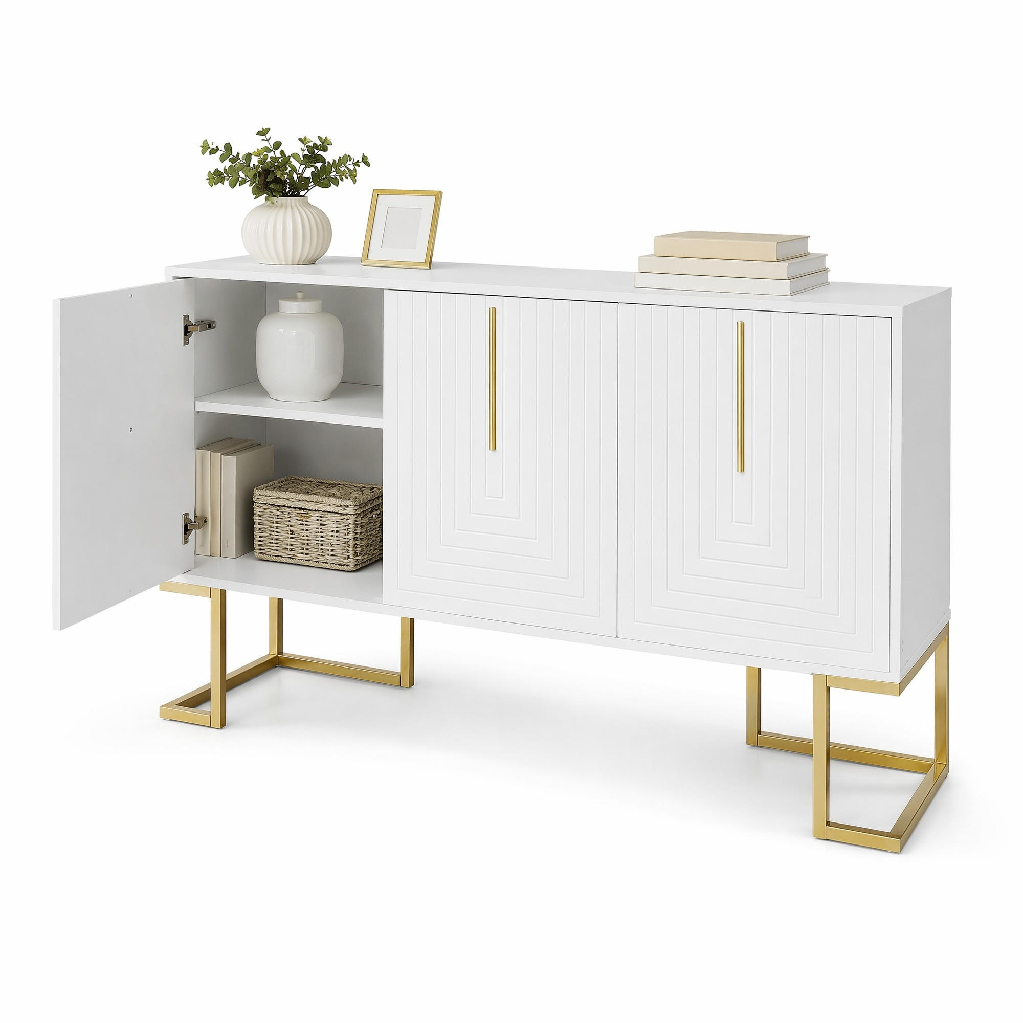 Ivmeu Sideboard Weiß 138x80.5x40 cm