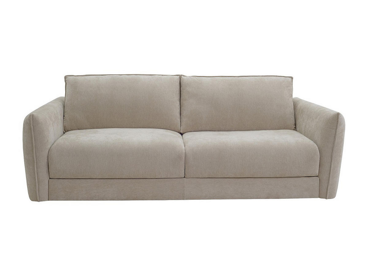 3-SITZER-SCHLAFSOFA mit Schnellverstellung in strukturiertem Beige-Stoff - Liegefläche 140 cm - 13 cm Memoryschaum-Matratze GABRIZA - Beige, Textil (202/80/100cm) - Vente-Unique