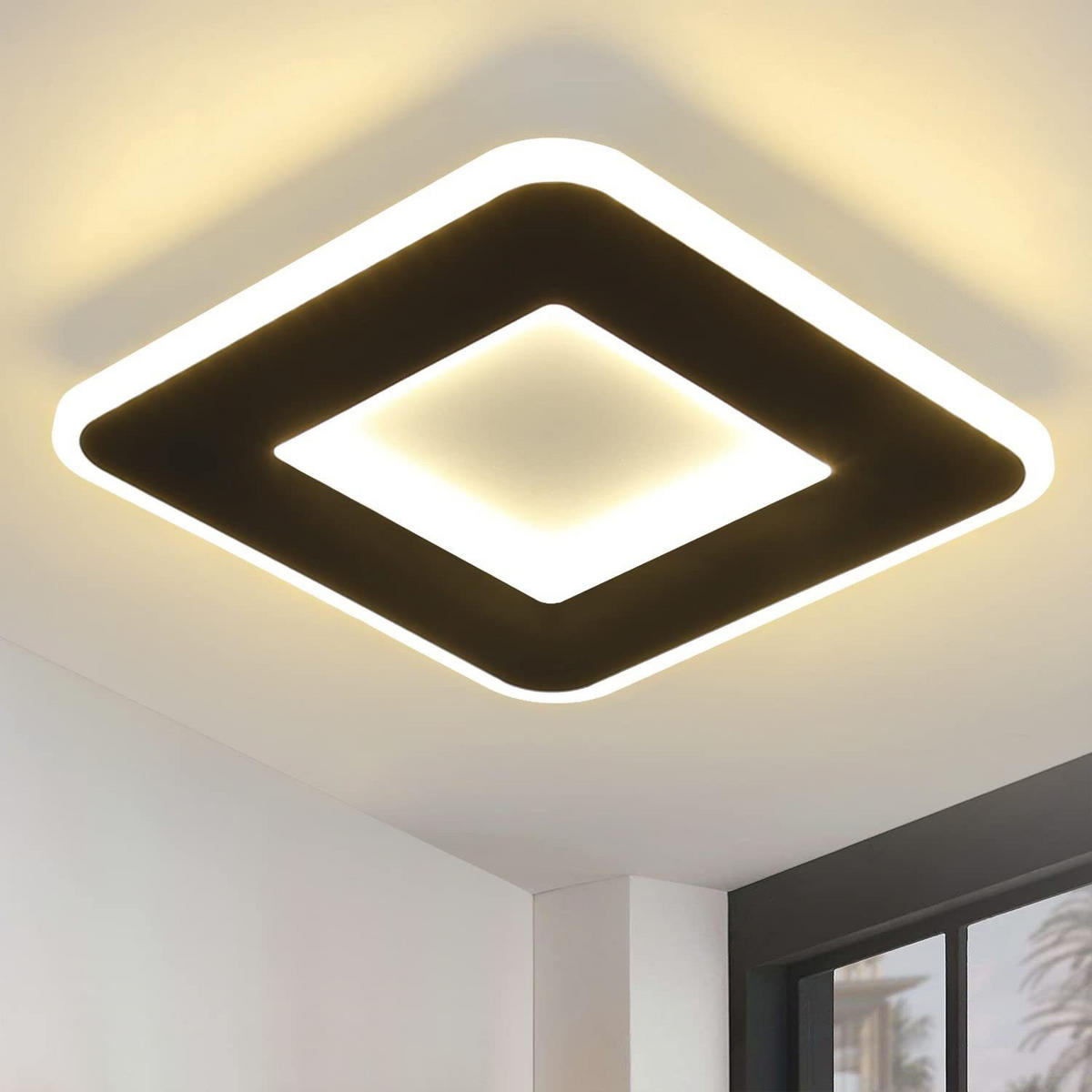 LED-DECKENLEUCHTE Heimue 24/24/4cm - Weiß, Metall (24/24/4cm) - ZMH