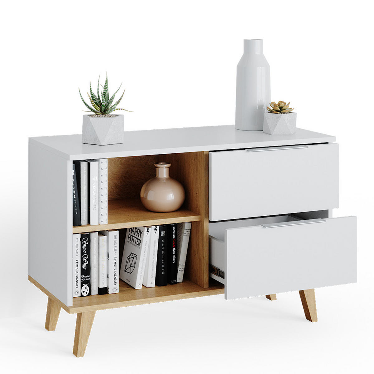 KREDENC Nautica Bílá - bílá, kompozitní dřevo (40/61/90cm) - Vicco