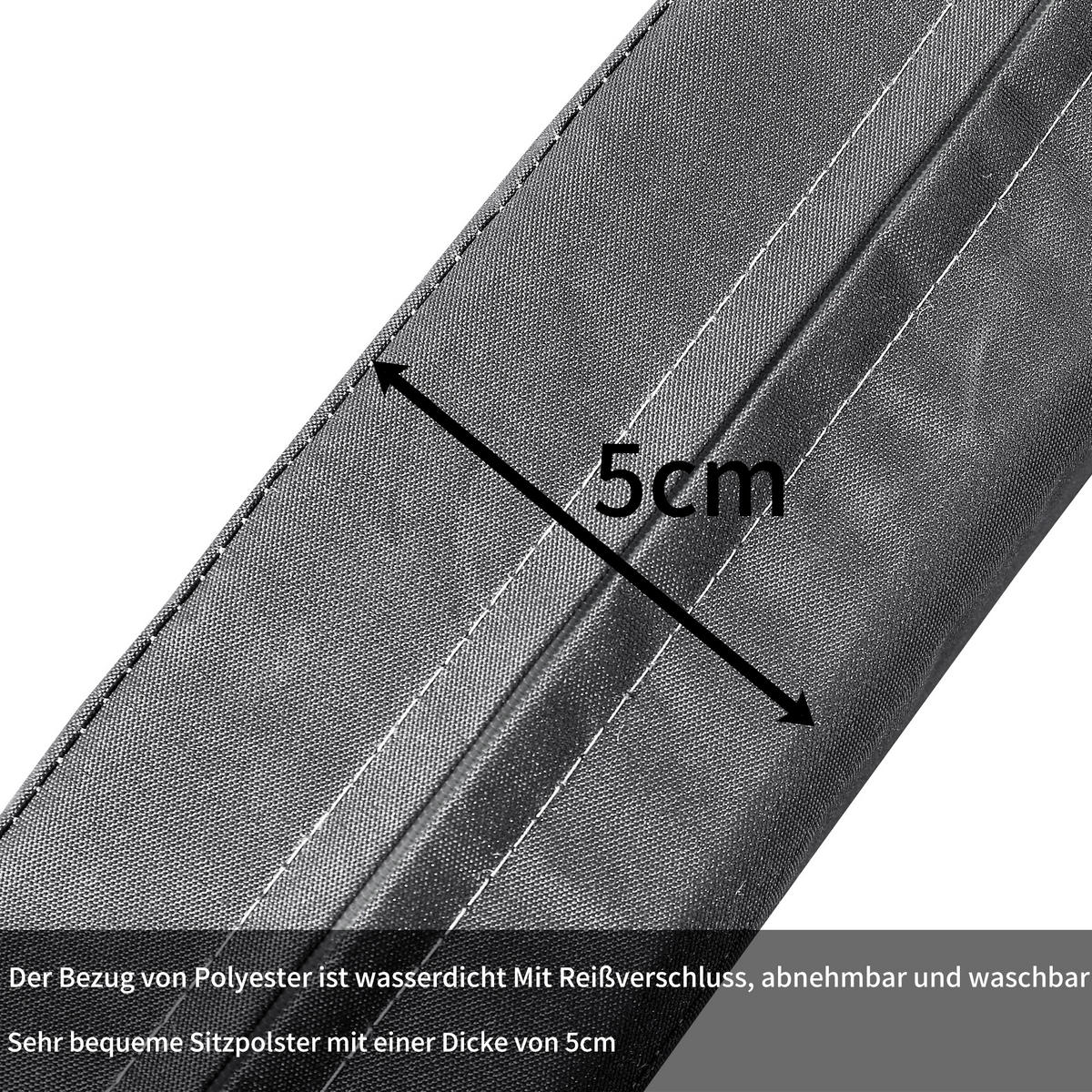 LOUNGESET Grau Poly Rattan Mit Sitzkissen & Glastisch - Grau, Metall - FLIEKS