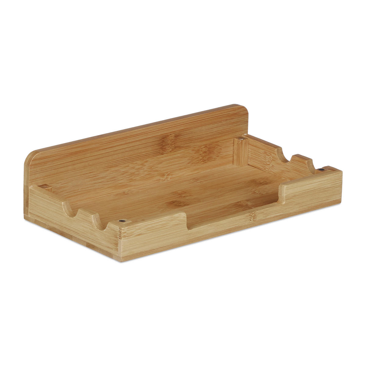 STANICE Bambus pro 5 zařízení - světle hnědá, dřevo (13.5/25.5/23cm) - Relaxdays