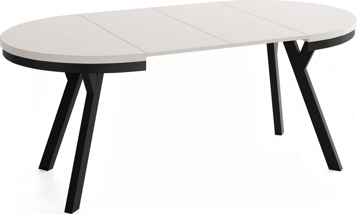 ESSTISCH Vero Neo rund ausziehbar verlängerbar, Kaschmir 100-200/100/77 cm - Kaschmir/Beige, Holz/Holzwerkstoff (100/200/77cm) - WFL GROUP