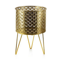 BLUMENTOPF Swen Gold 20 cm Metall - Goldfarben, Metall (15/20cm) - Mondex
