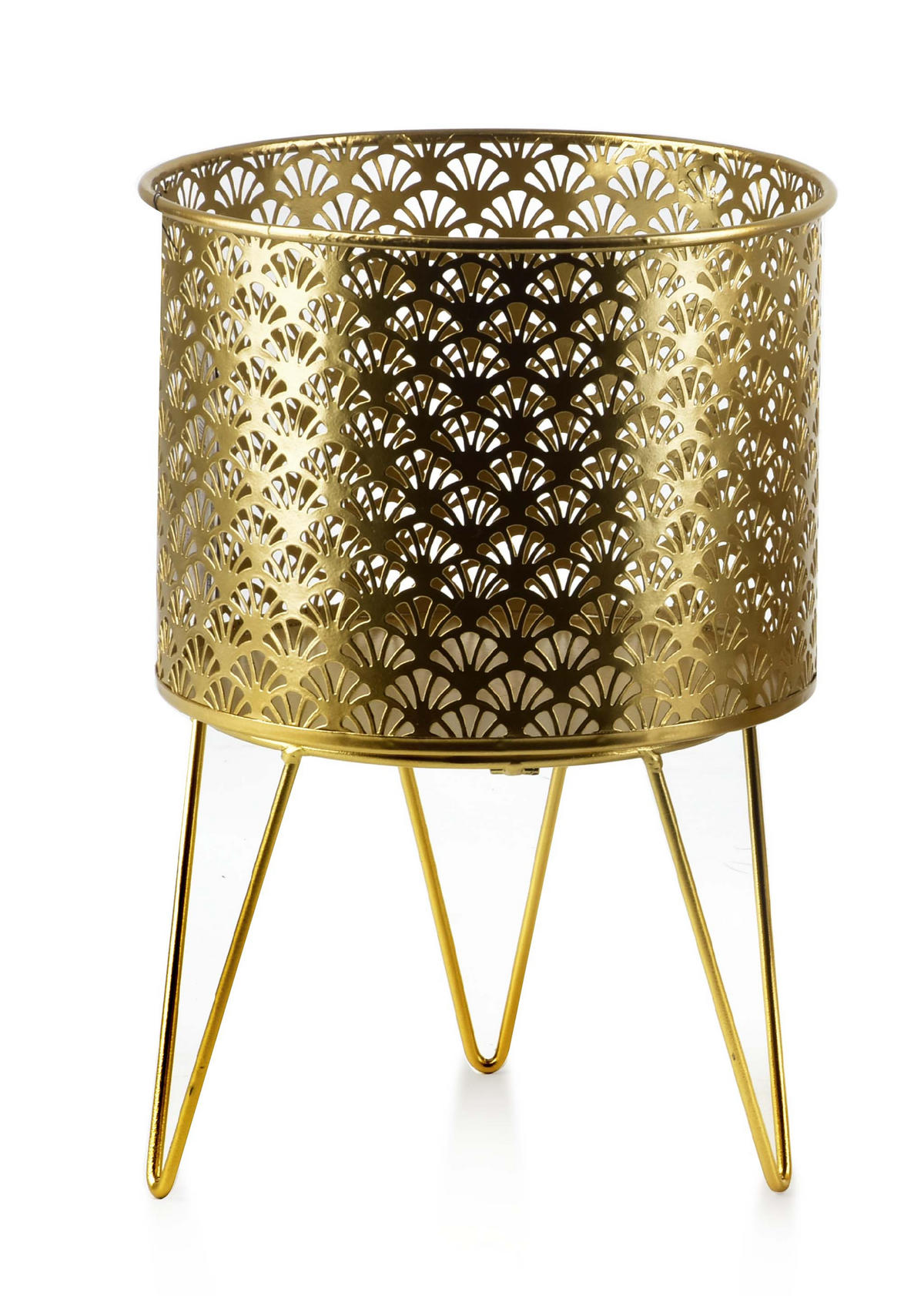 BLUMENTOPF Swen Gold 20 cm Metall - Goldfarben, Metall (15/20cm) - Mondex