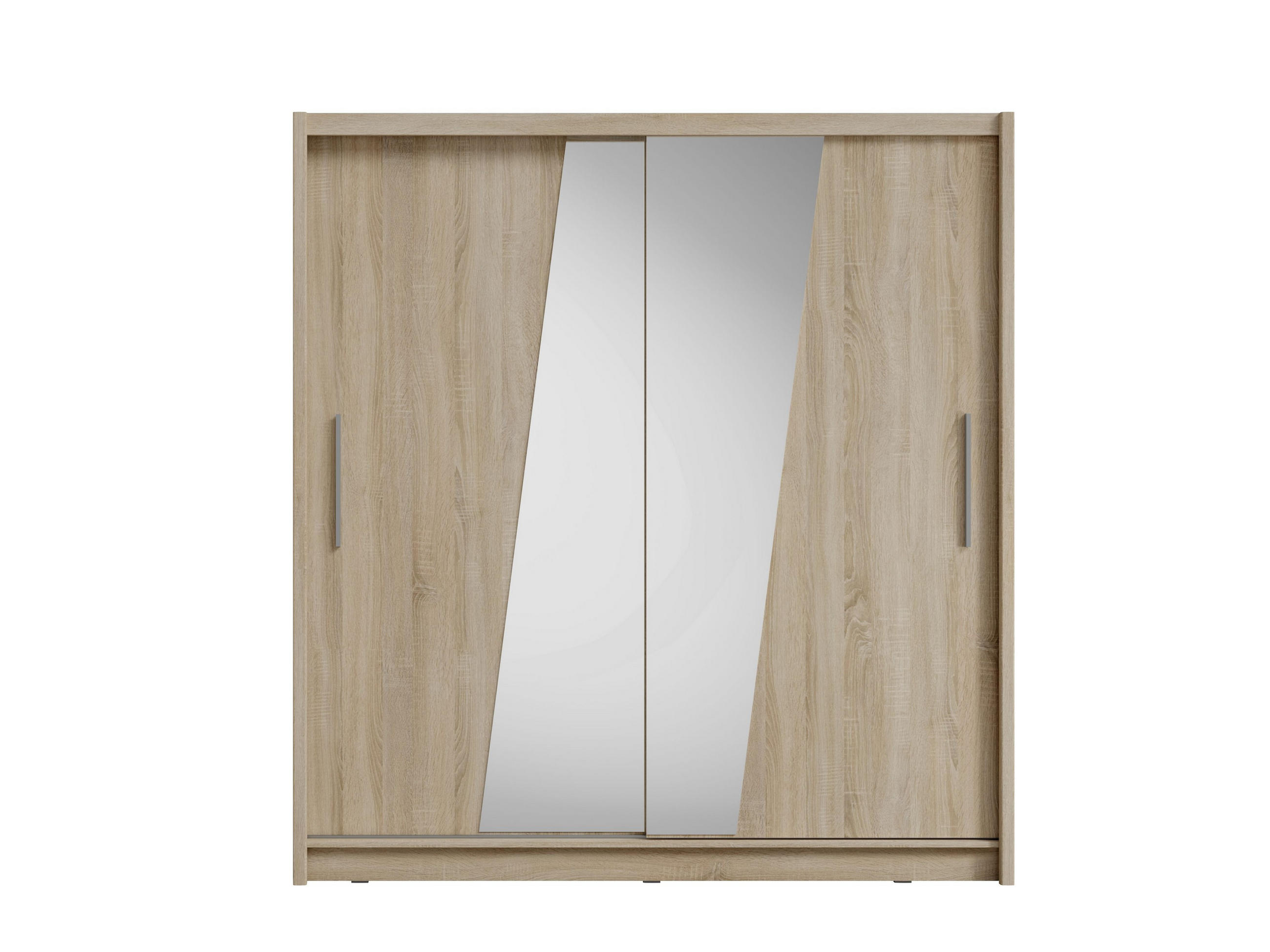 SCHWEBETÜRENSCHRANK RANOR 200/215/62,5cm 2-türig mit Spiegel Sonoma Eiche - Sonoma Eiche, Holzwerkstoff (200/215/62.5cm) - MASSENO