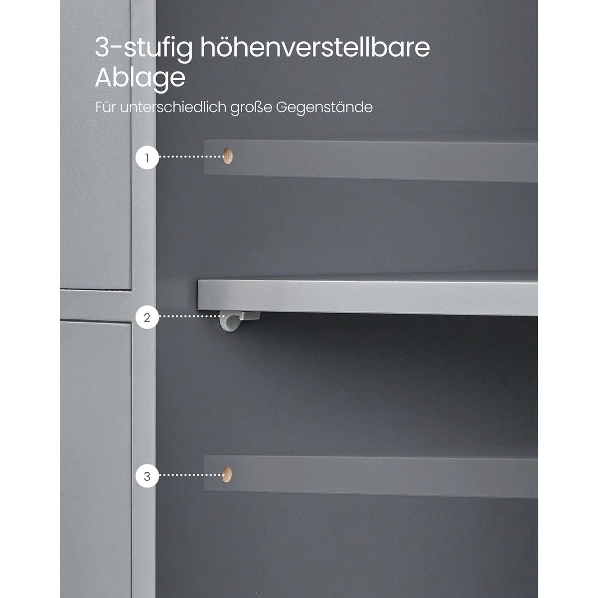 BADEZIMMERSCHRANK VIENTIANE - Grau, Holzwerkstoff (55/82/30cm) - Hansiro
