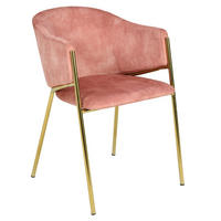 STUHL NOBLESSE Samt Rosé 80 cm - Goldfarben/Rosa, Textil/Metall (52/77/60cm) - riess-ambiente