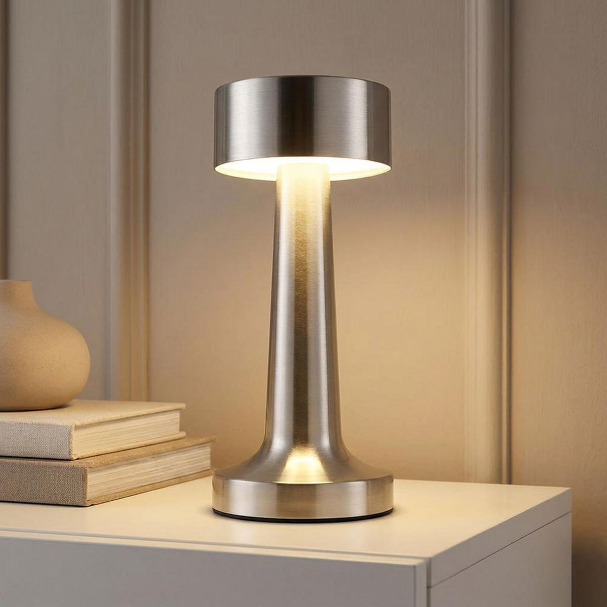 LED TISCHLEUCHTE Nickel Matt - Silberfarben, Metall (9/9/21cm) - Globo Lighting