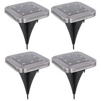 LED AUSSENLEUCHTE Edelstahl Silber 4er Set - Silberfarben, Metall (10/10/13cm) - Globo Lighting
