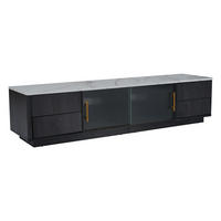 TV-SCHRANK Grau und Schwarz 160/40/44,5 cm - Schwarz, Holzwerkstoff (40/44.5/160cm) - Urban Meuble