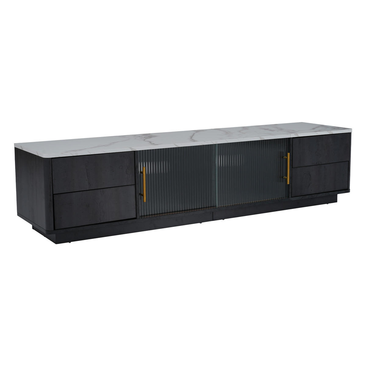 TV-SCHRANK Grau und Schwarz 160/40/44,5 cm - Schwarz, Holzwerkstoff (40/44.5/160cm) - Urban Meuble