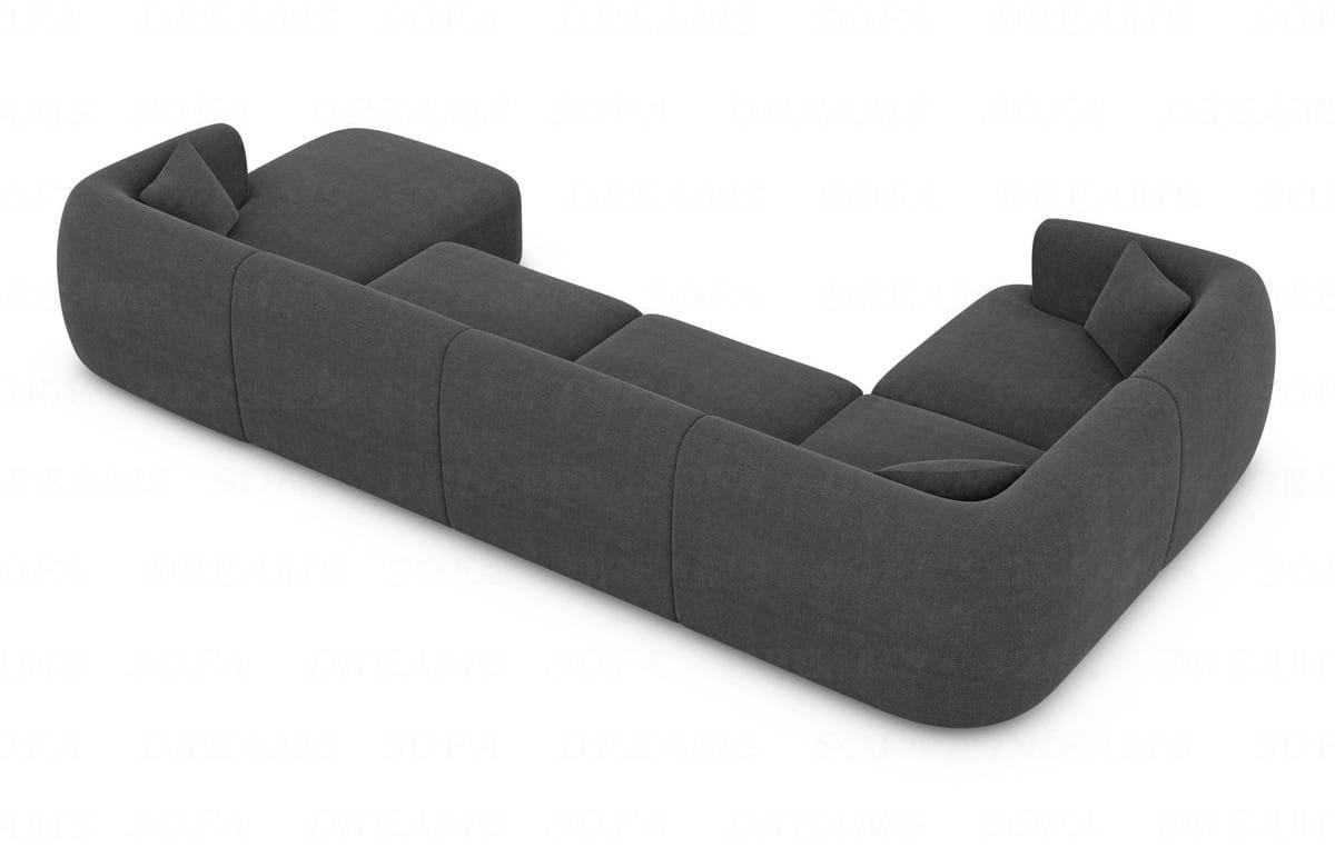 WOHNLANDSCHAFT Azura Anthrazit Strukturstoff - Anthrazit, Kunststoff (325/78/177cm)