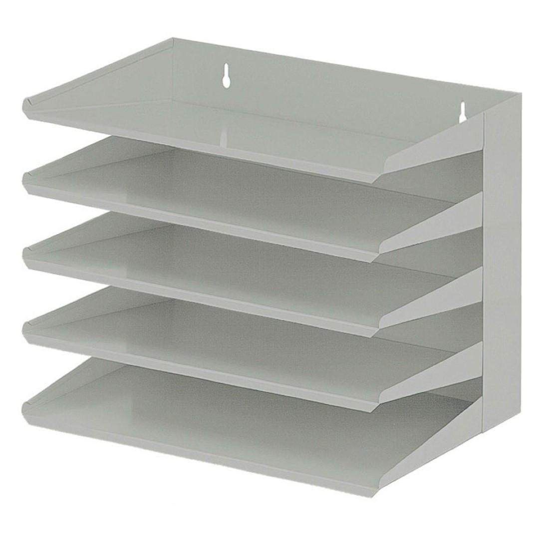REGAL Aus Metall Mit 5 Fächern 30x38x25 cm Bis DIN A4-Format Grau - Grau, Metall (38/30/25cm) - PROREGAL