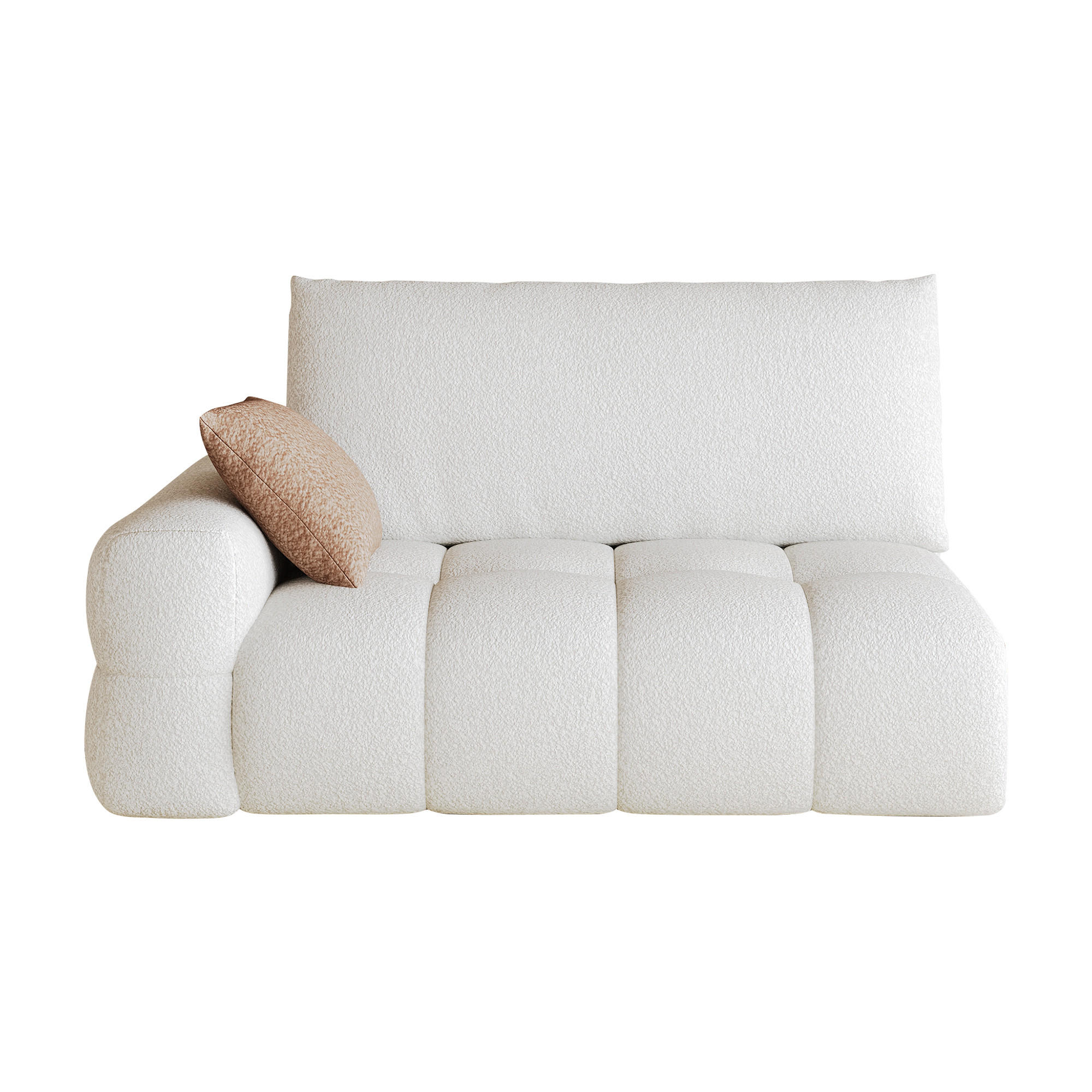 SOFAELEMENT DE-34768 linke 2‑Sitzer Cremeweiß - Creme, Textil (105/86/130cm) - ComfortXL