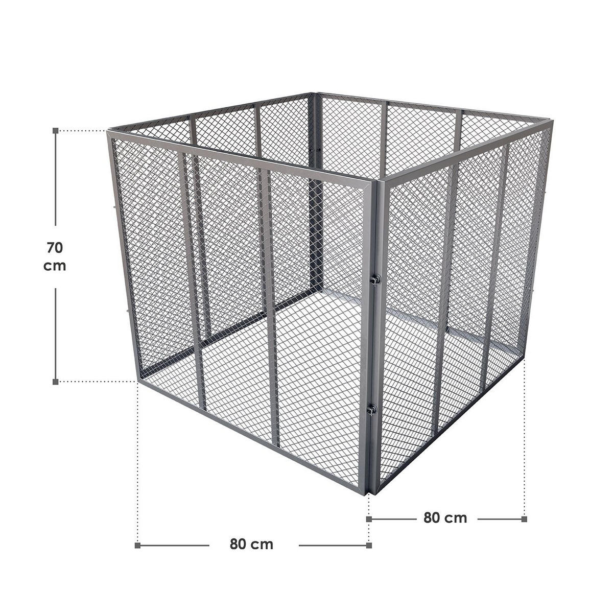 KOMPOSTER Metall silber 450L - Silberfarben, Metall (80/70/80cm) - Juskys