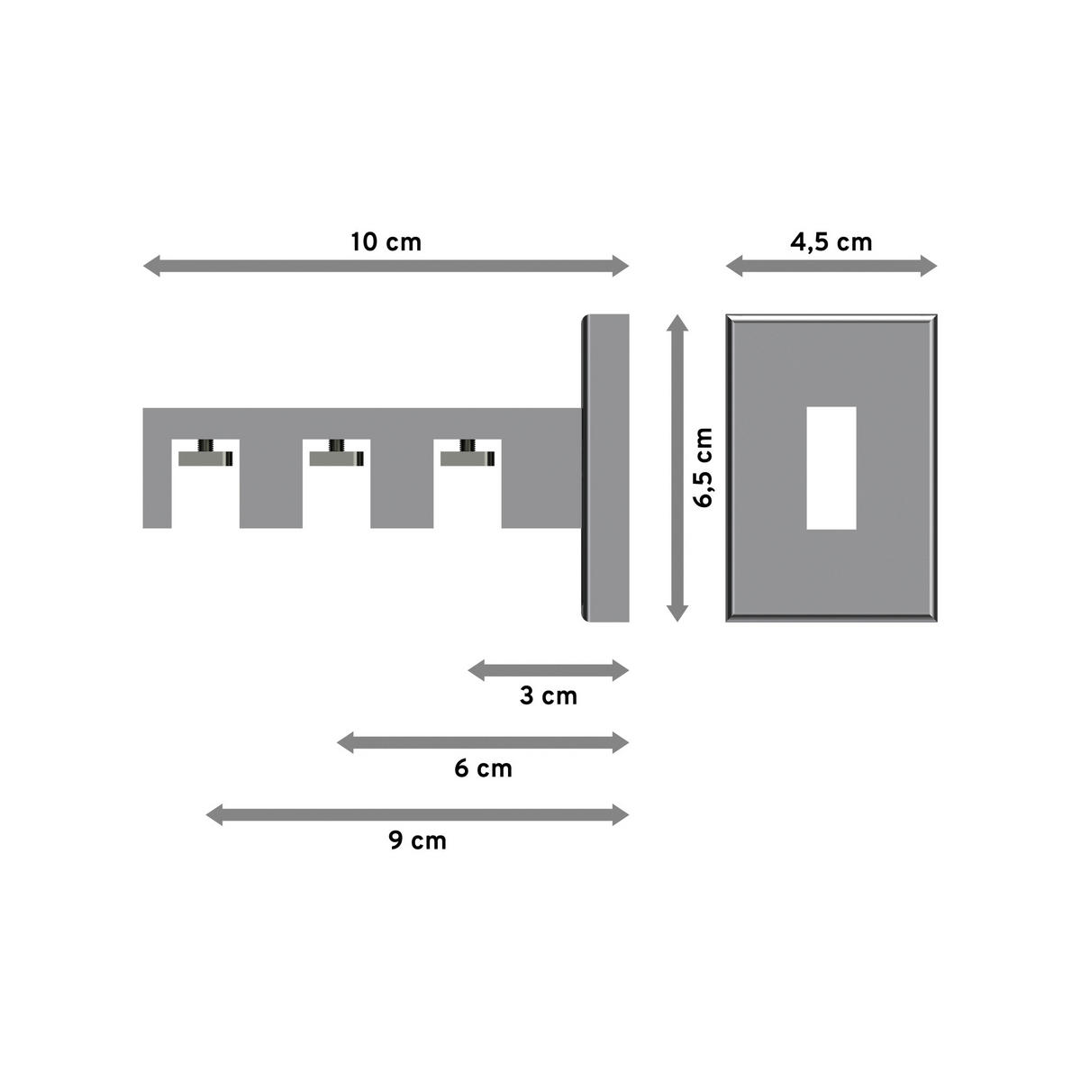 TRÄGER FÜR INNENLAUFSTANGEN 14x35 mm, Smartline 3-läufig, Chrom - Chromfarben, Metall (10/6.5/4.5cm) - INTERDECO