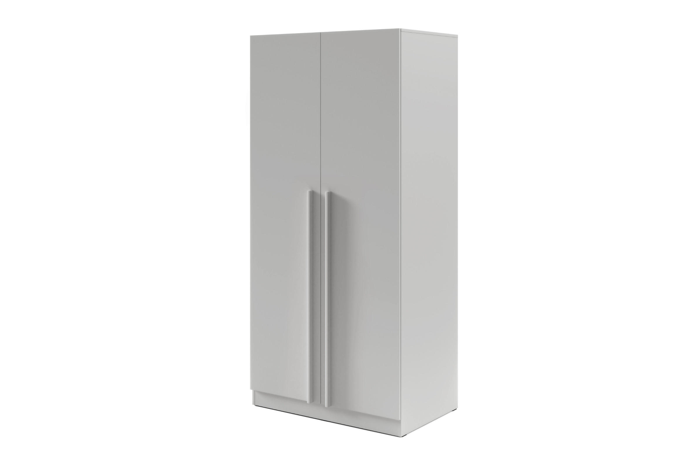 Deine Möbel 24 Drehtürenschrank Grau 100x210x61 cm