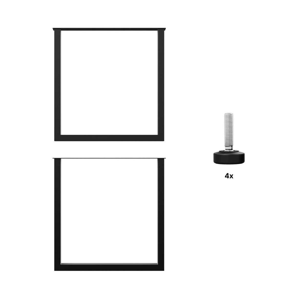 TISCHBEINE Eta Lite 2er-Set Schwarz 72cm - Schwarz, Metall (72/72/8cm) - Metalo Pro