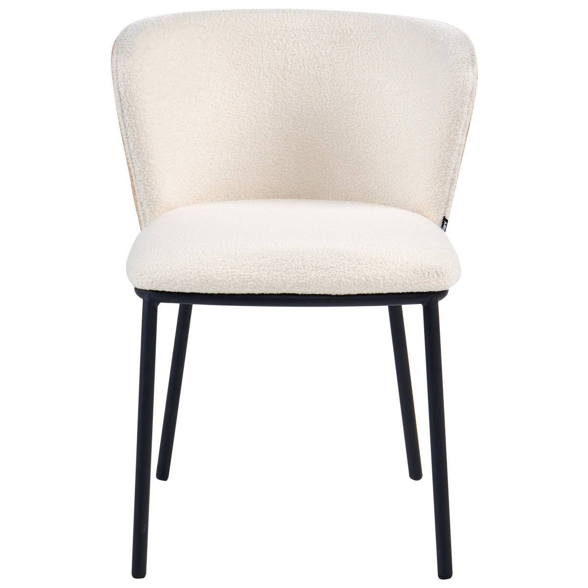 JÍDELNÍ ŽIDLE 2 ks sada Bouclé Krémově bílá Hoskin - krémová, textil (53/75/56cm) - Beliani