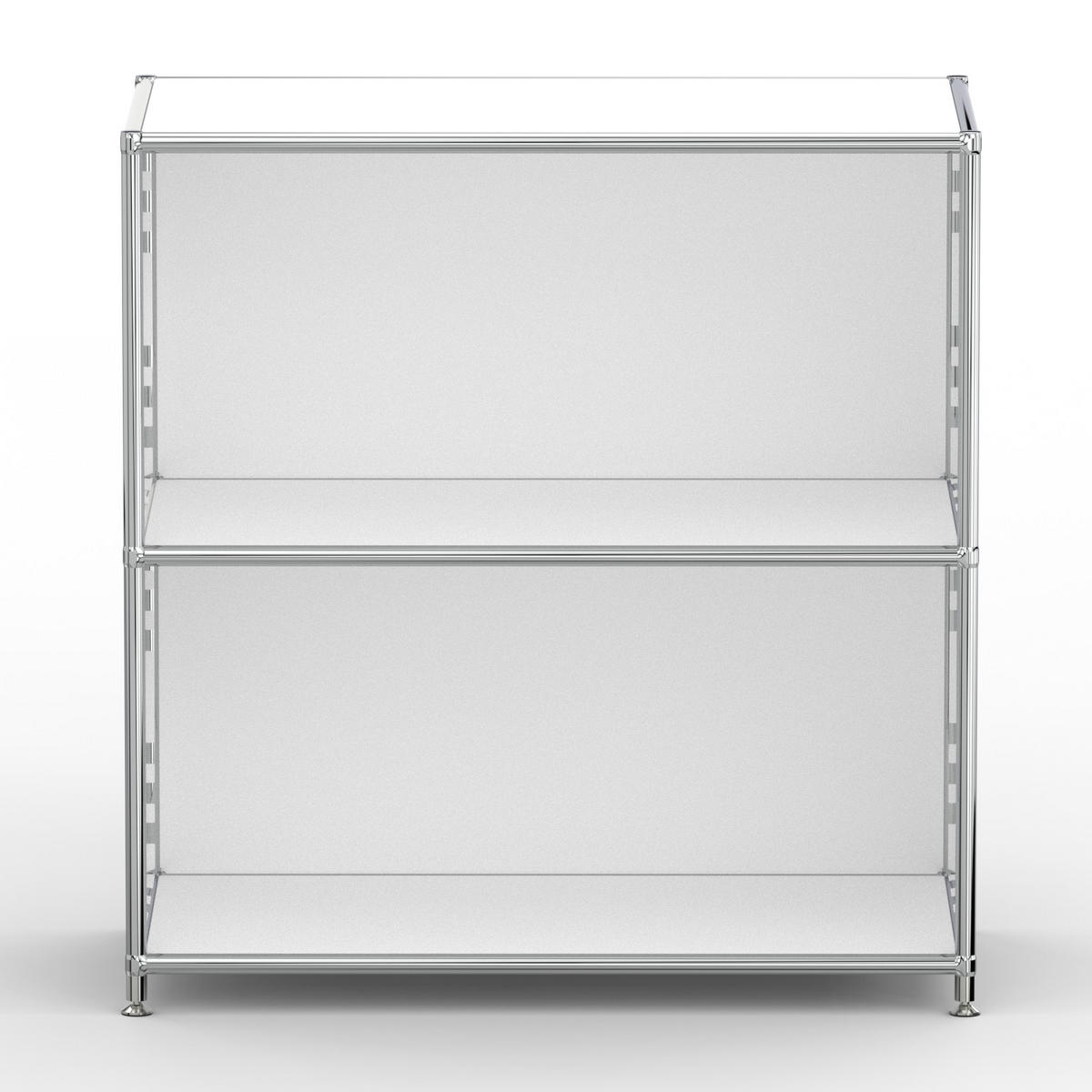 AKTENSCHRANK Büro, 2 offene Fächer, Breite 77 cm, Signalweiß - Chromfarben/Weiß, Metall (40/80.5/77.2cm) - Versee