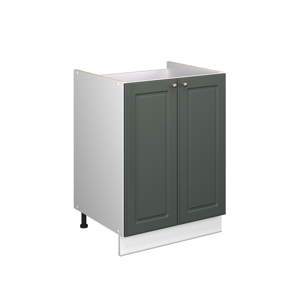 SPÜLENUNTERSCHRANK Fame-Line, Grün-Gold Landhaus/Weiß, 60 cm - Weiß/Grün, Holzwerkstoff (60/82/51.6cm) - Vicco