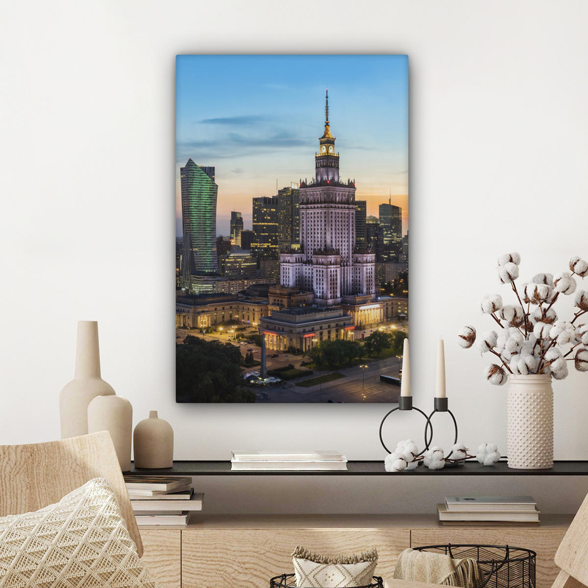 LEINWANDBILD Polen - Sonne - Warschau 40x60 cm - Blau, Textil (40/60cm) - MuchoWow