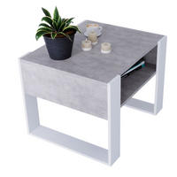 COUCHTISCH Karo65 65/45/53,6 - Dunkelgrau/Weiß, Holzwerkstoff (53/65/45cm) - RAUMHIRSCH FURNITURE