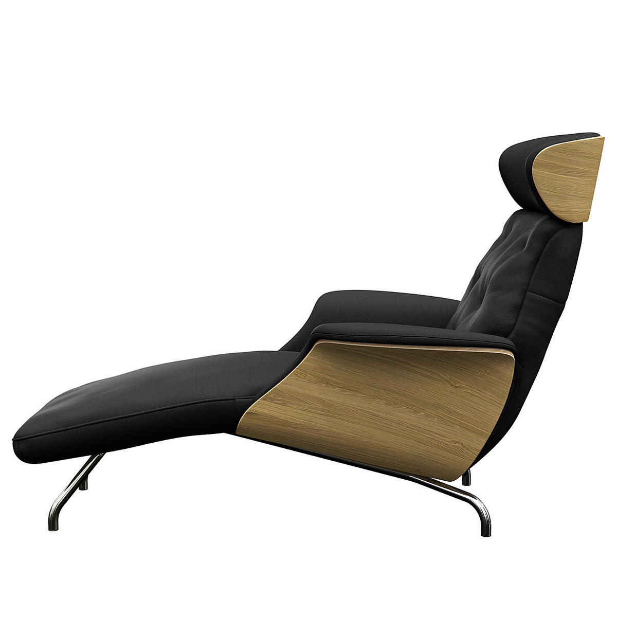 RELAXLIEGE - Echtleder - Chromfarben/Schwarz, Leder/Metall (83/103/147cm) - home24