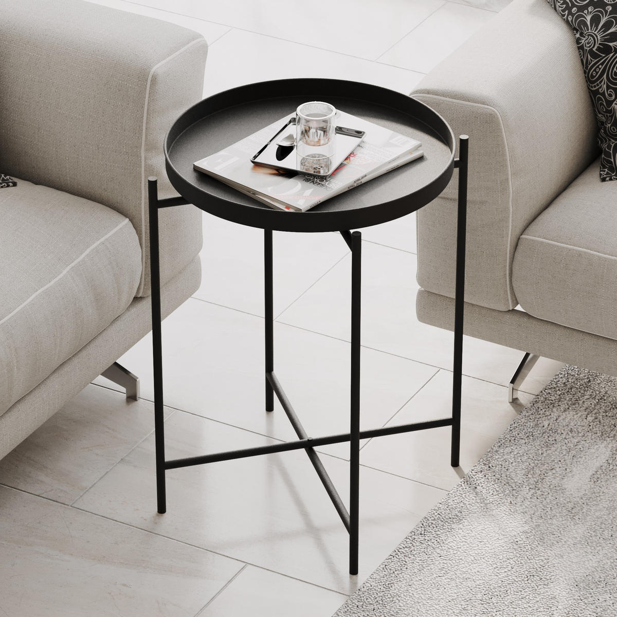 COUCHTISCH sheby Schwarz - Schwarz, Holz (46/46/56cm) - Habitat Garten