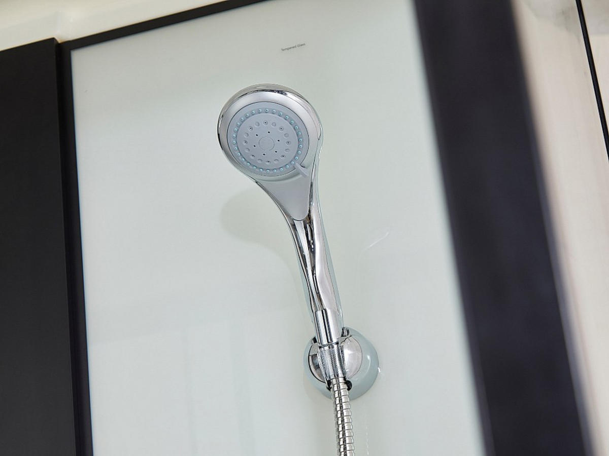 DUSCHKABINE Massagedusche - 90 x 90 x 215 cm - Regendusche & Handbrause - PRIMEA - Schwarz, Metall (90/90/215cm) - Vente-Unique