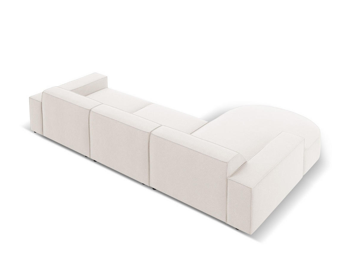 ECKSOFA links Jodie aus strukturiertem Stoff leichtes beige 4 Sitzplätze - Beige, Textil (166/284cm) - Micadoni