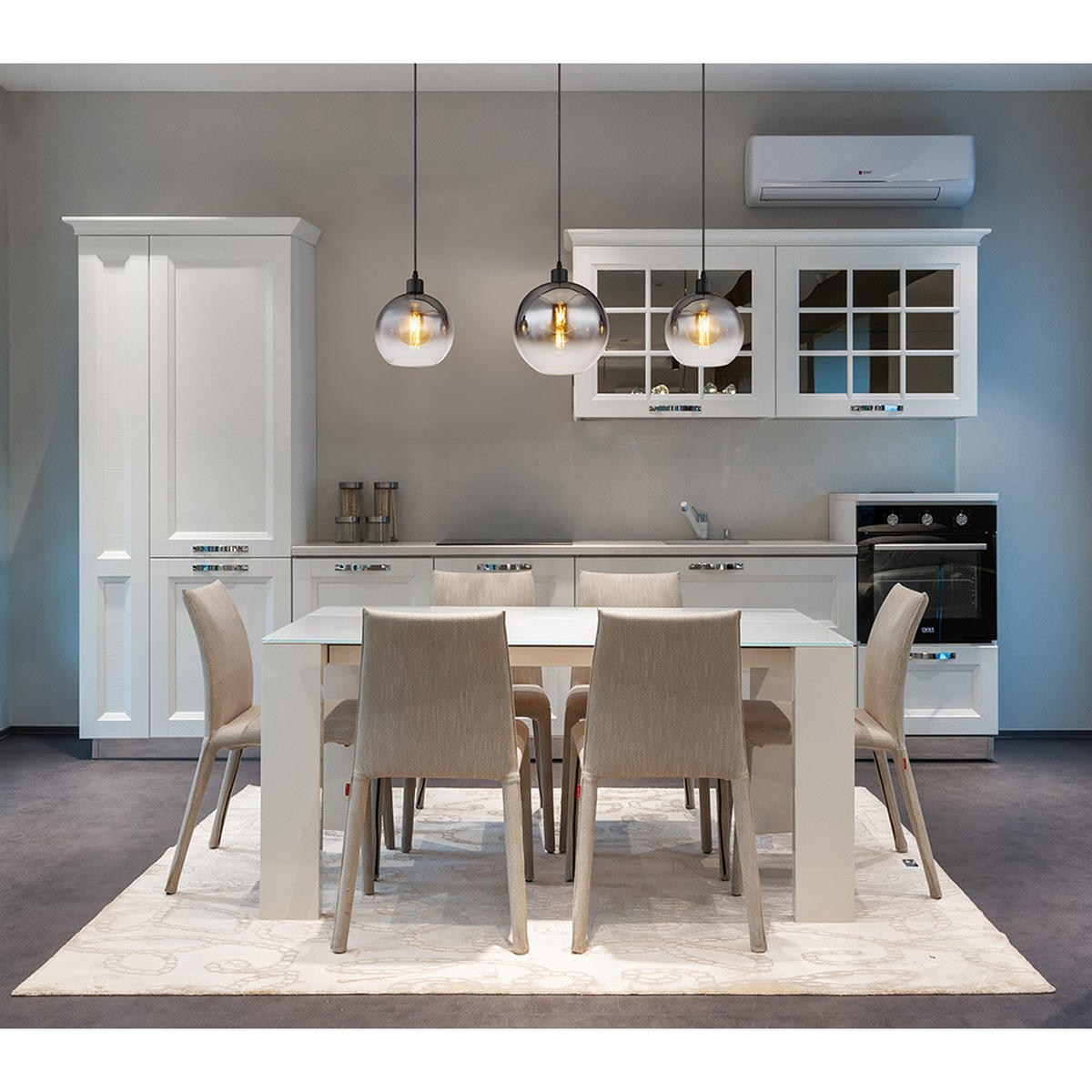 HÄNGELEUCHTE Rauchglas Grau 3-flammig - Grau, Glas (95/25/120cm) - Globo Lighting