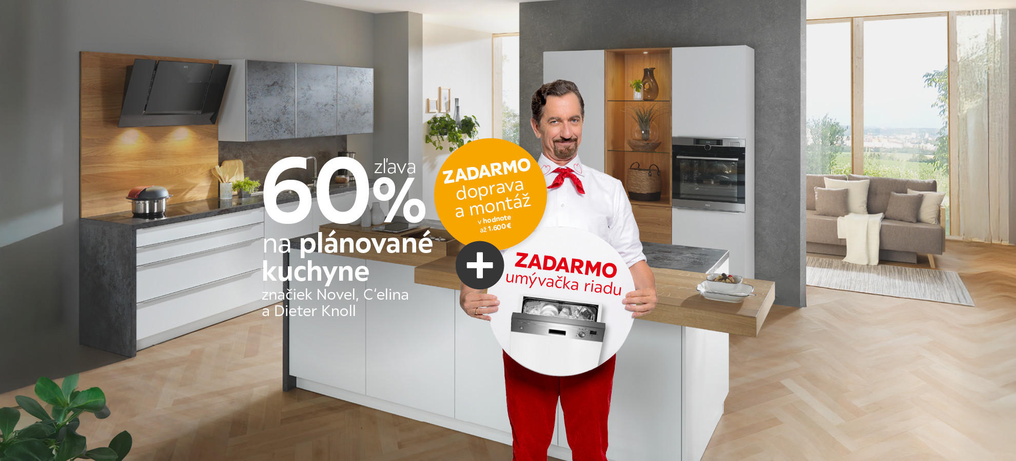 zľava 60 % na kuchyne a ďalšie výhody
