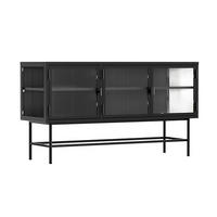 SIDEBOARD, Schwarz - Schwarz, Metall (40/66/120cm) - Oviala