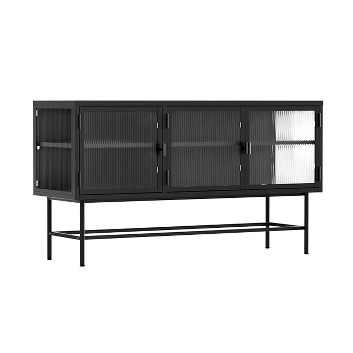 SIDEBOARD, Schwarz - Schwarz, Metall (40/66/120cm) - Oviala