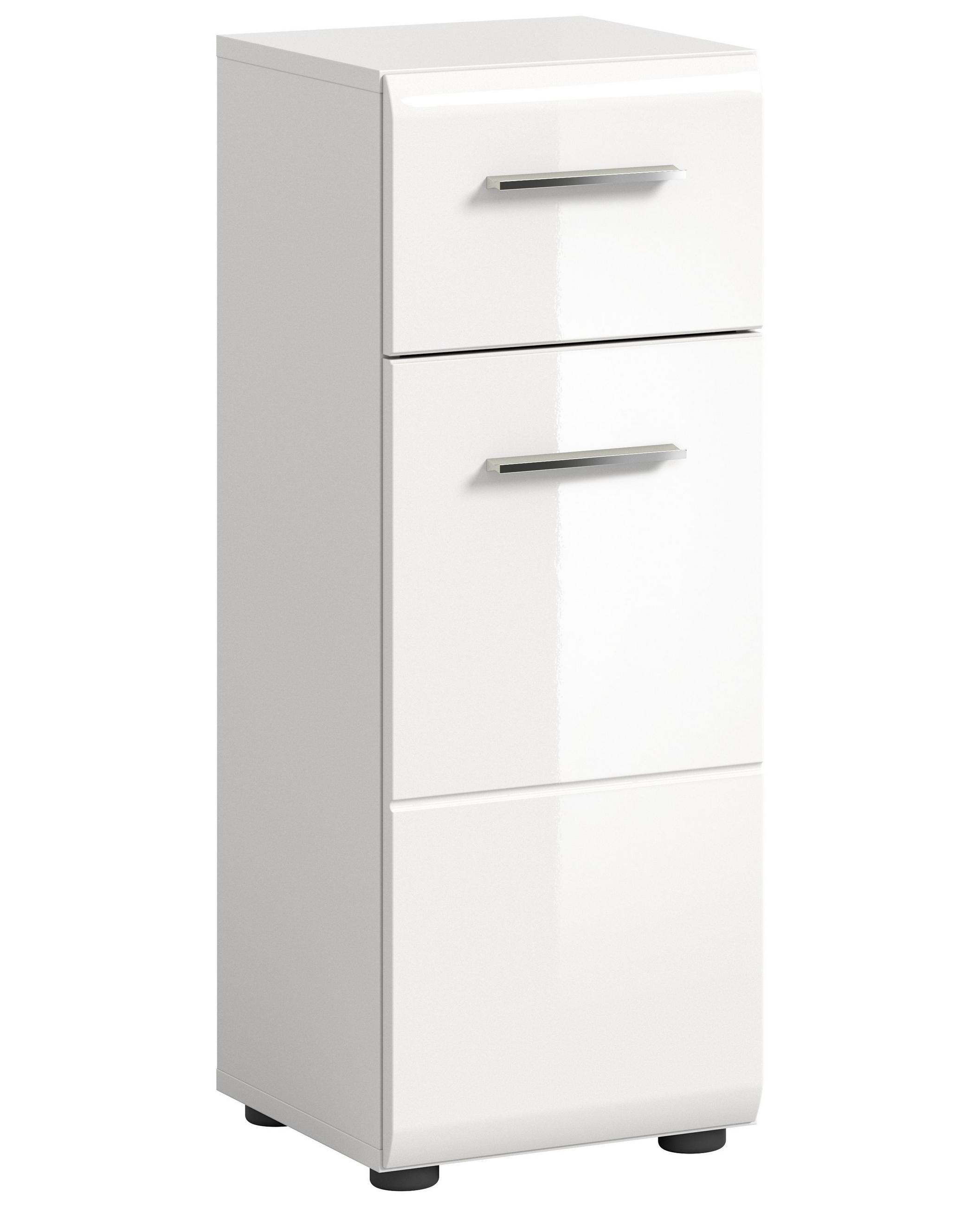STANDSCHRANK Ice Bad in weiß Nachbildung und weiß hochglanz B/H/T: 30x80x30 cm - Weiß, Holz (30/80/30cm)