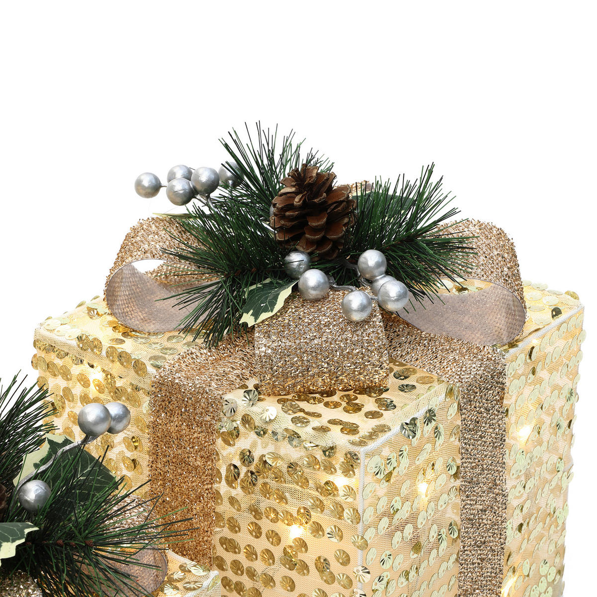 GESCHENKBOX HTHD0254 - Goldfarben, Kunststoff/Metall (25/29/25cm) - Hometopia