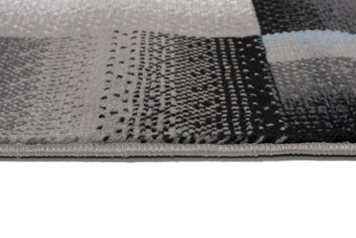 TEPPICH MAYA Blau Vierecke Streifen Verwischt 160/230 cm - Blau, Textil (160/230cm) - Tapiso