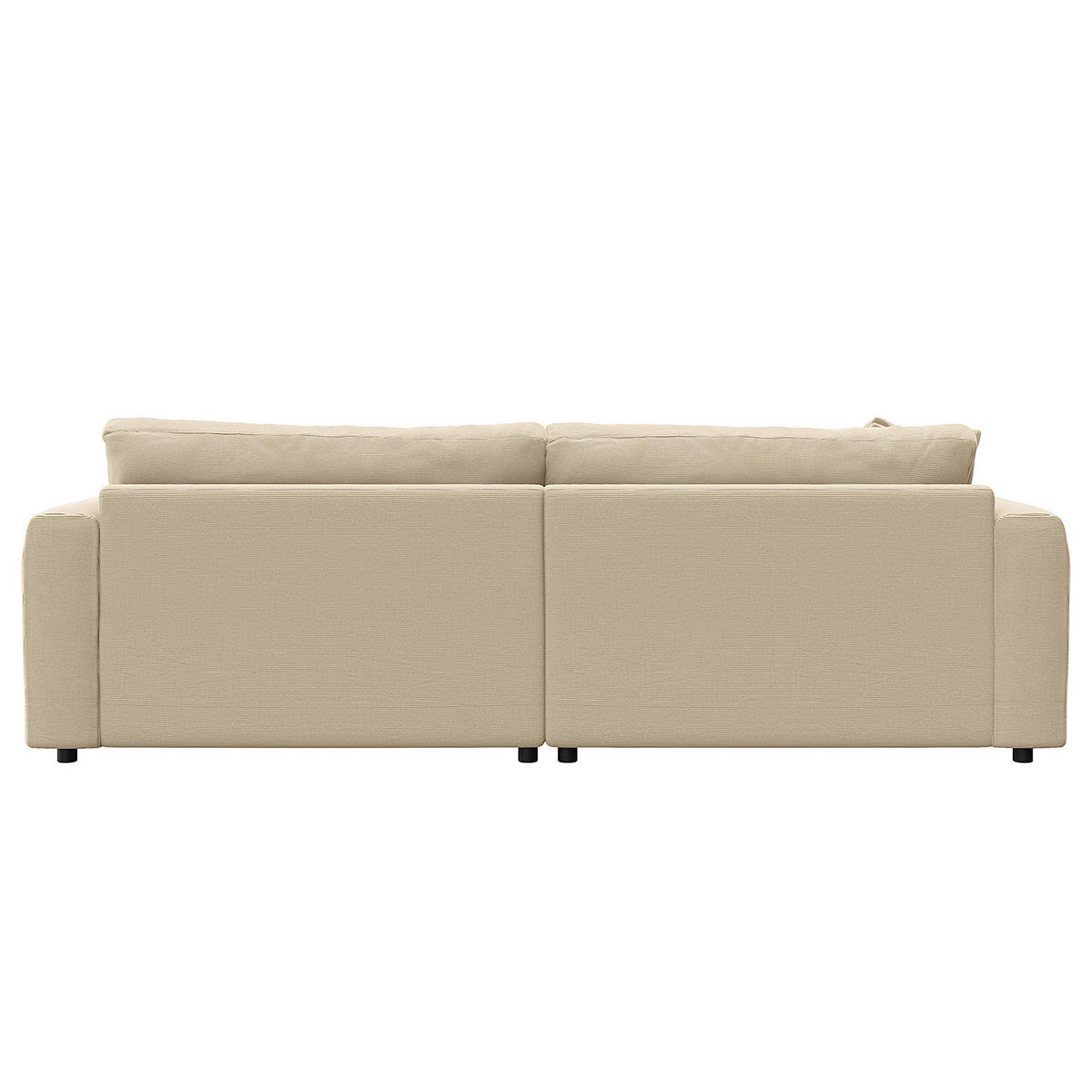 ECKSOFA mit Longchair - Beige/Schwarz, Kunststoff/Textil (238/183cm) - home24