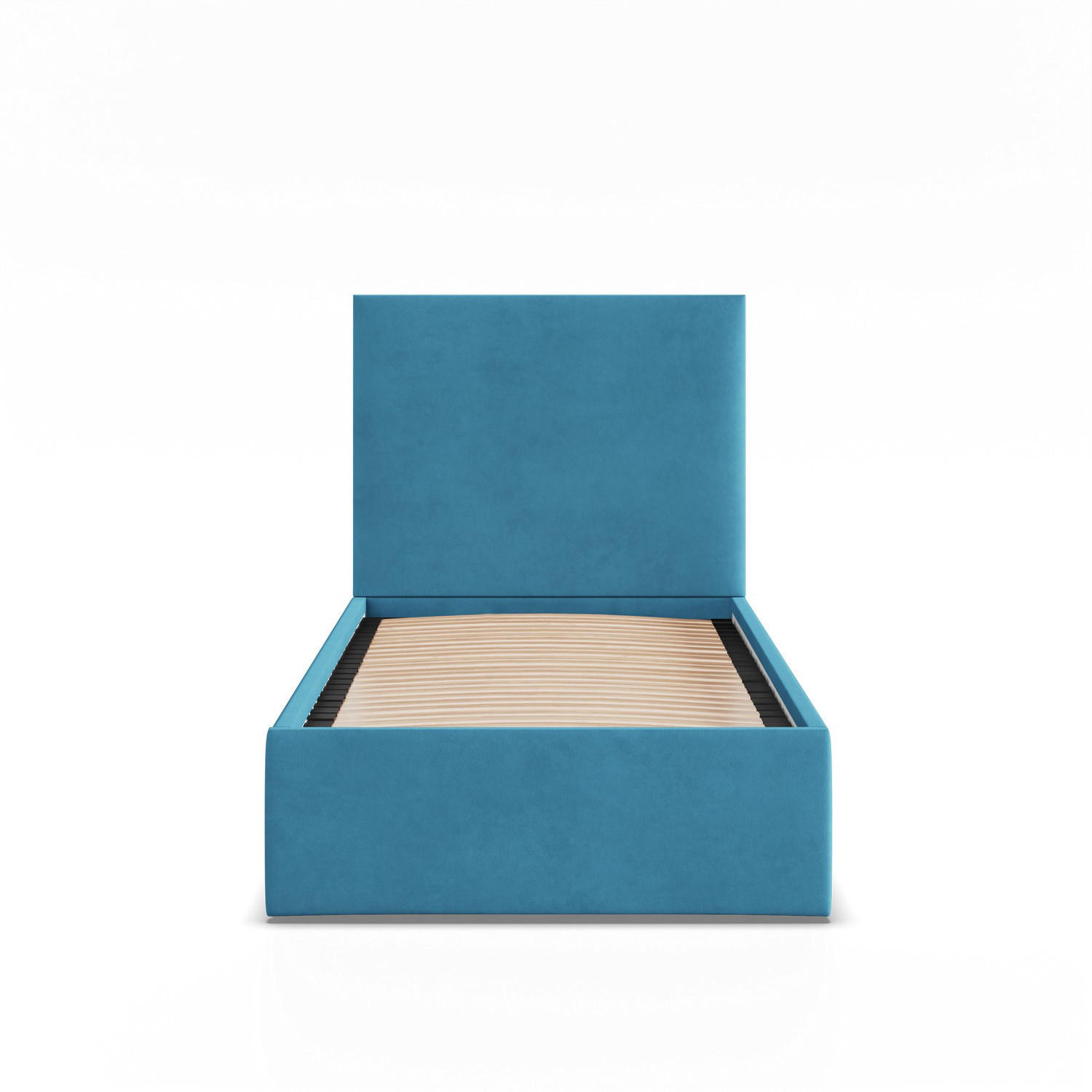 POLSTERBETT MIT KOPFTEIL 90x200 ohne Bettkasten PAOLA, Blau - Blau, Textil (90/200cm) - Mebligo