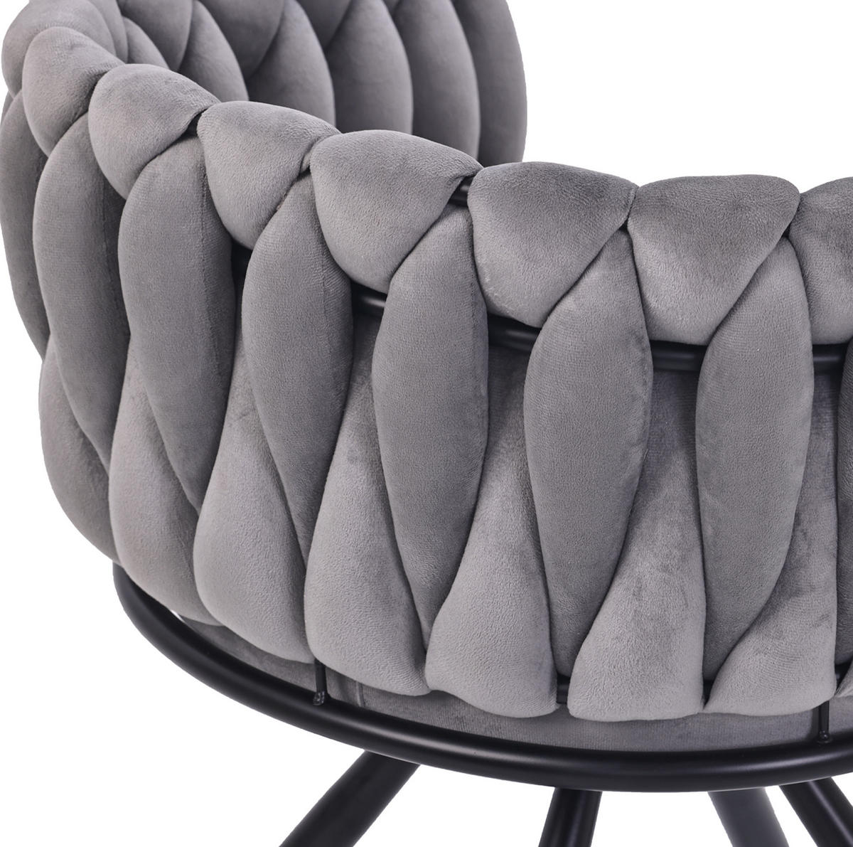 DREHSTUHL 2er-Set Grau mit 360°-Drehfunktion aus Samt - Grau, Textil (59/72/54cm) - MIVRAY
