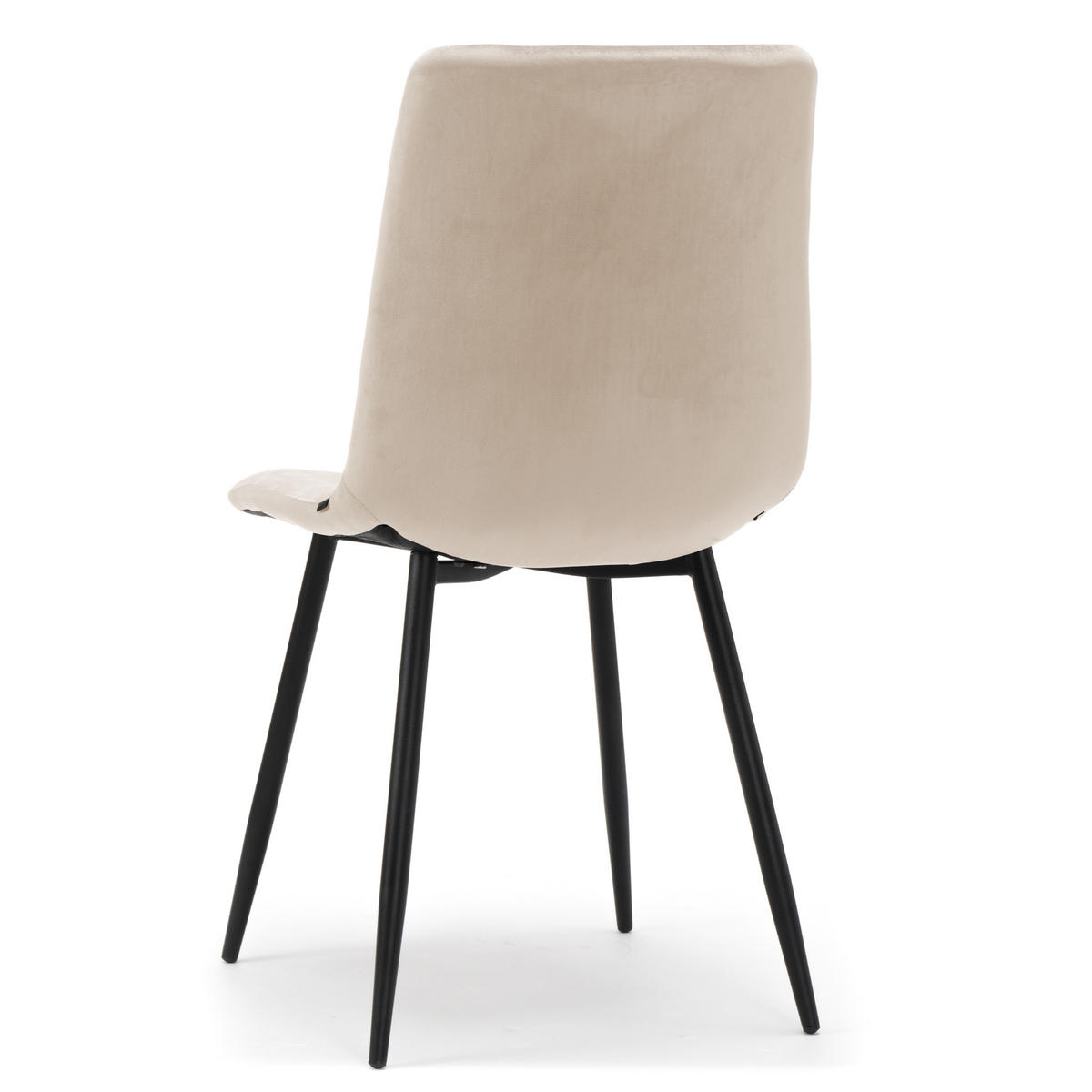 STUHL PARMA gepolsterter mit Steppung - beige - Samt Velour - Ecru/Schwarz, Textil/Metall (44/89/45cm) - NEW HOME