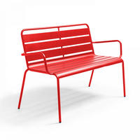 GARTENBANK, Rot - Rot, Metall (55/85/126cm) - Oviala