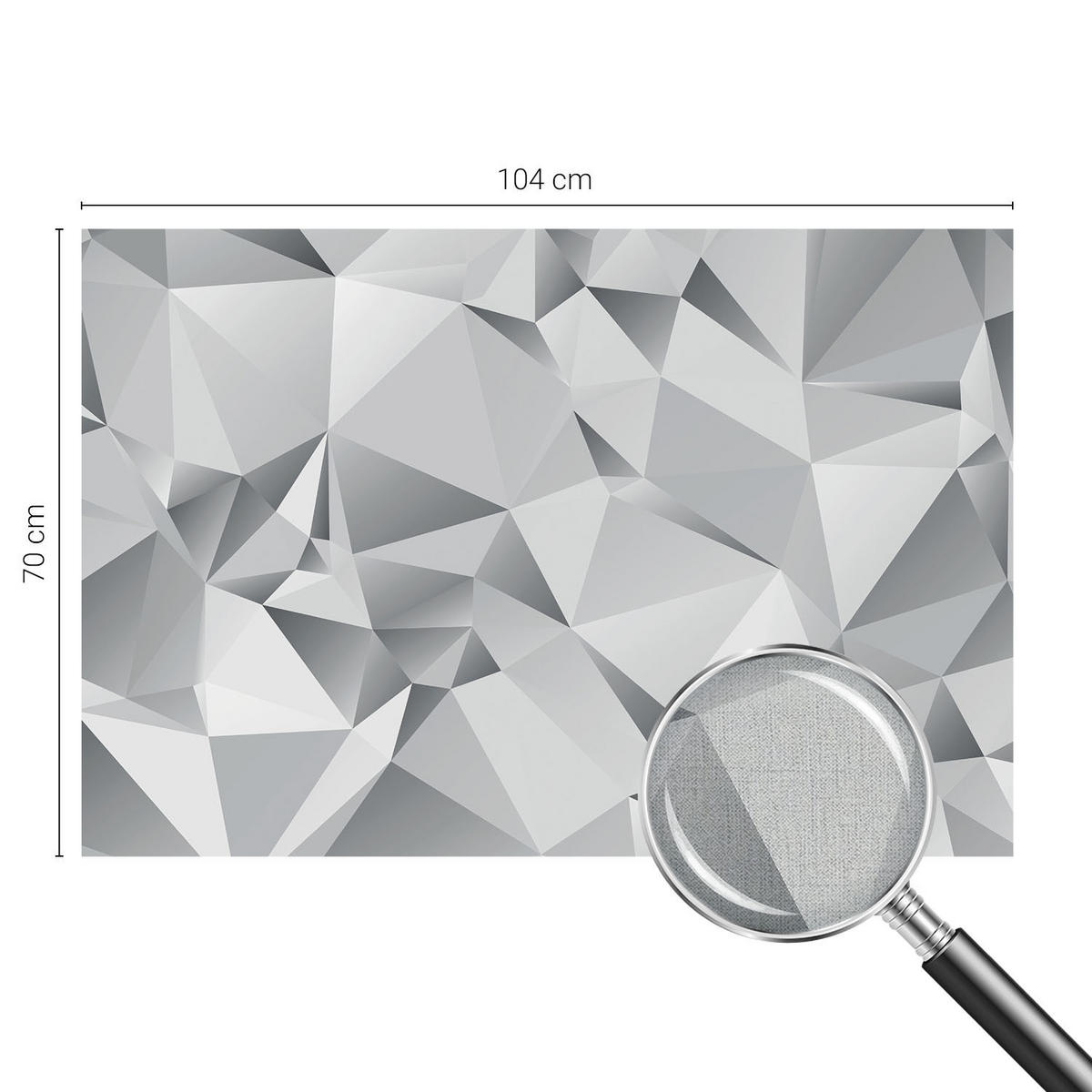 FOTOTAPETE 104x70 cm - Abstrakte Geometrie - Weiß, Textil (104/70cm) - Wallfluent