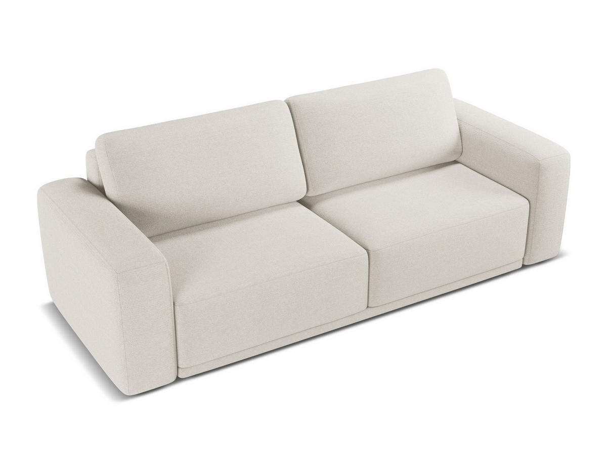 3-SITZER SOFA mit Schlaffunktion Chenille Stoff Grau - Silberfarben/Schwarz, Kunststoff/Textil (242/91/100cm) - Makamii