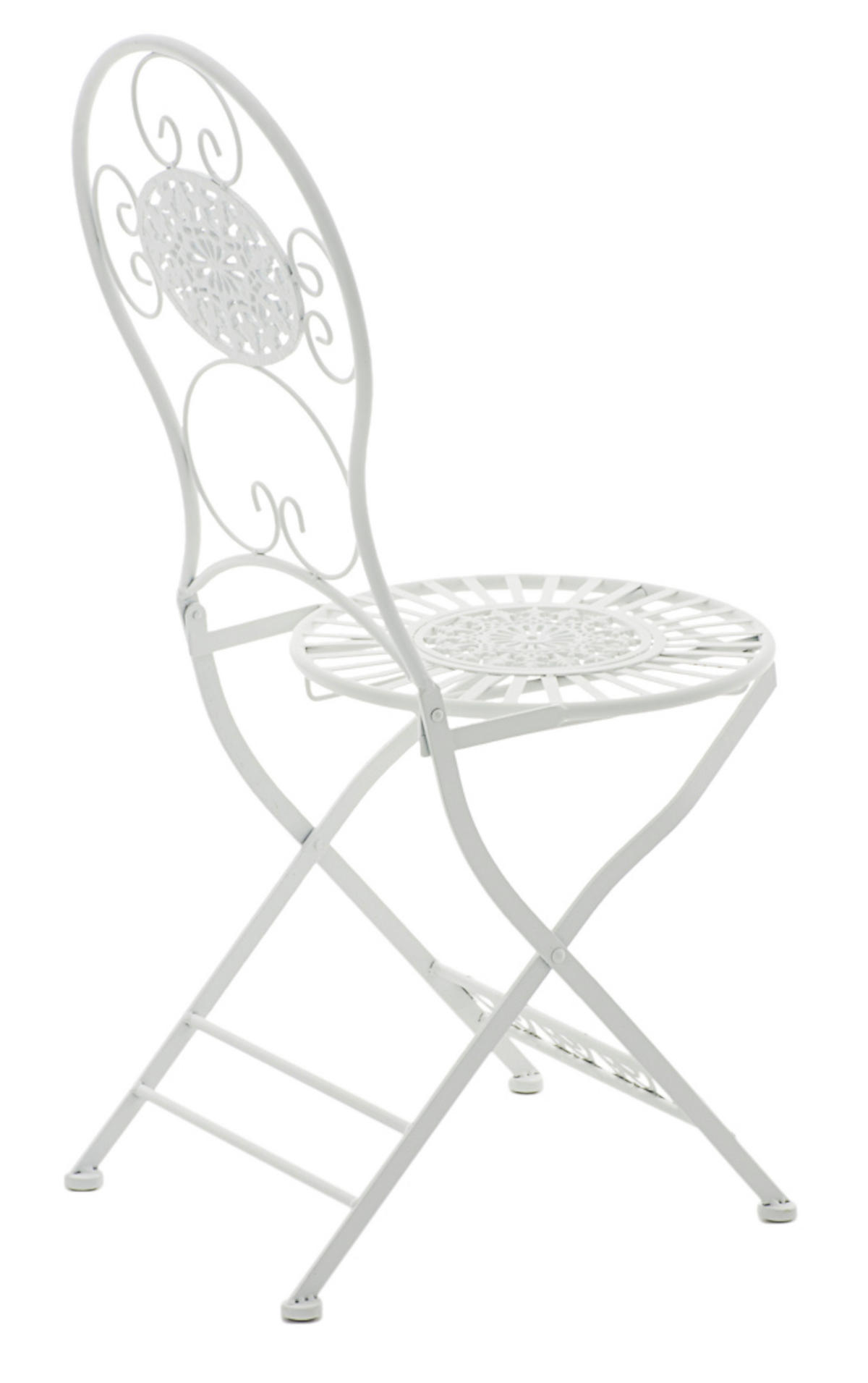 GARTENKLAPPSTUHL 2er Set Metall weiß - Weiß, Metall (43/91.5/50cm) - CLP
