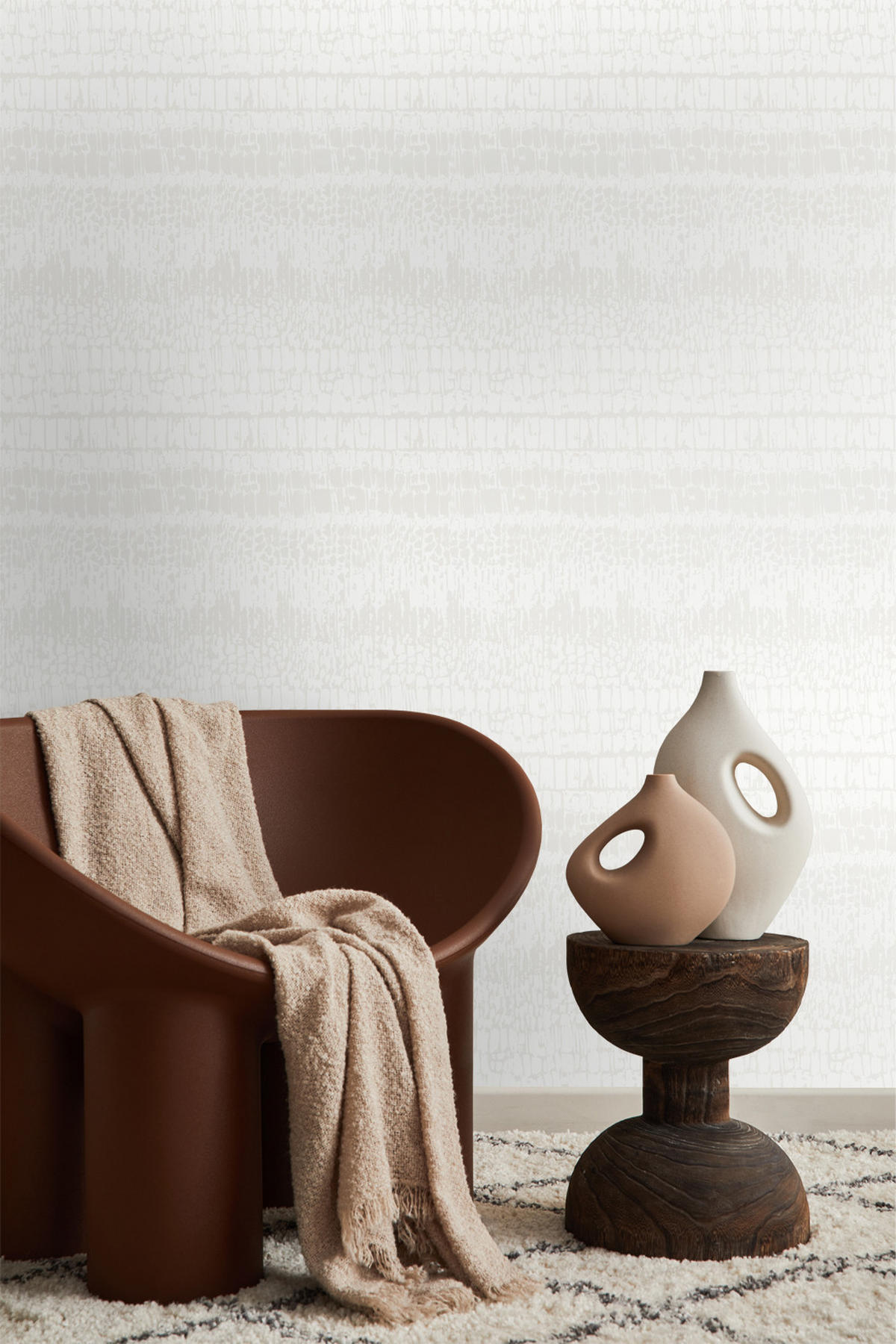 TAPETE Tierhautmuster 53 cm x 10.05 m - Weiß, Papier (53/1000cm) - Origin Wallcoverings